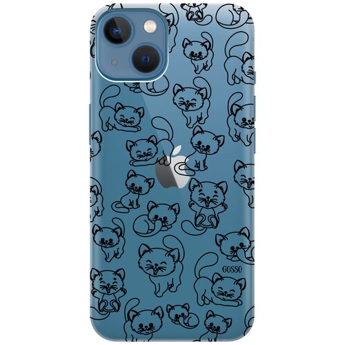 Силиконовый чехол на Apple iPhone 13 / Эпл Айфон 13 с рисунком Cute Kitties силиконовый чехол на apple iphone 15 эпл айфон 15 с рисунком cute kitties