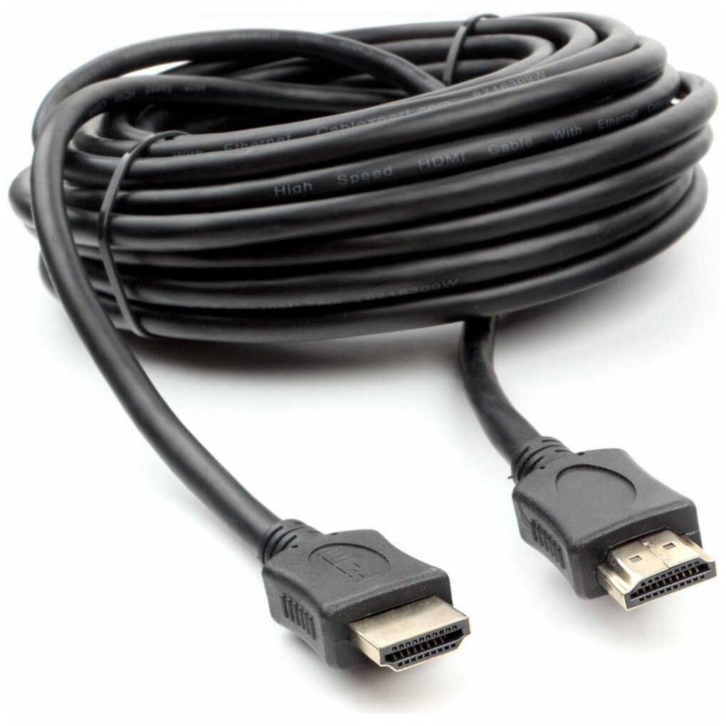 Кабель HDMI CABLEXPERT  10м v2.0 19M/19M серия Light черный позол. разъемы экран