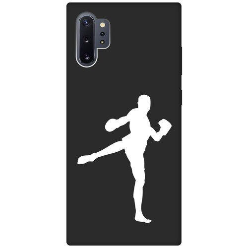 Матовый чехол Kickboxing W для Samsung Galaxy Note 10+ / Самсунг Ноут 10+ с 3D эффектом черный матовый чехол kickboxing w для samsung galaxy note 20 самсунг ноут 20 с 3d эффектом черный