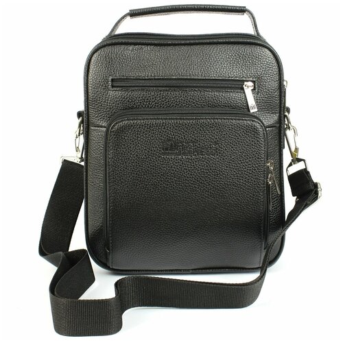 фото Сумка на плечо matthew из натуральной кожи, мужская цвет черный