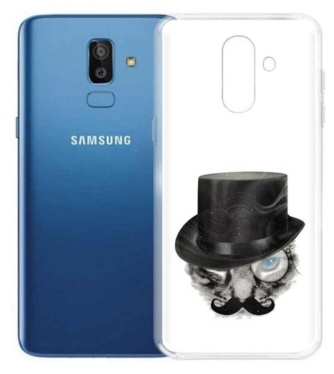 Чехол задняя-панель-накладка-бампер MyPads интелегентный кот для Samsung Galaxy J8 2018 (SM-J810) противоударный