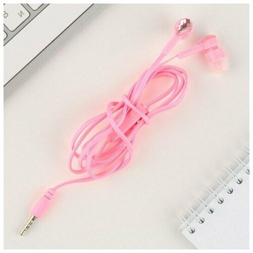 Наушники вакуумные со стразами розовые 28100₽