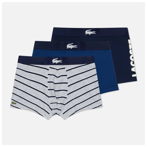 фото Комплект мужских трусов lacoste underwear 3-pack mismatched trunk синий , размер xl