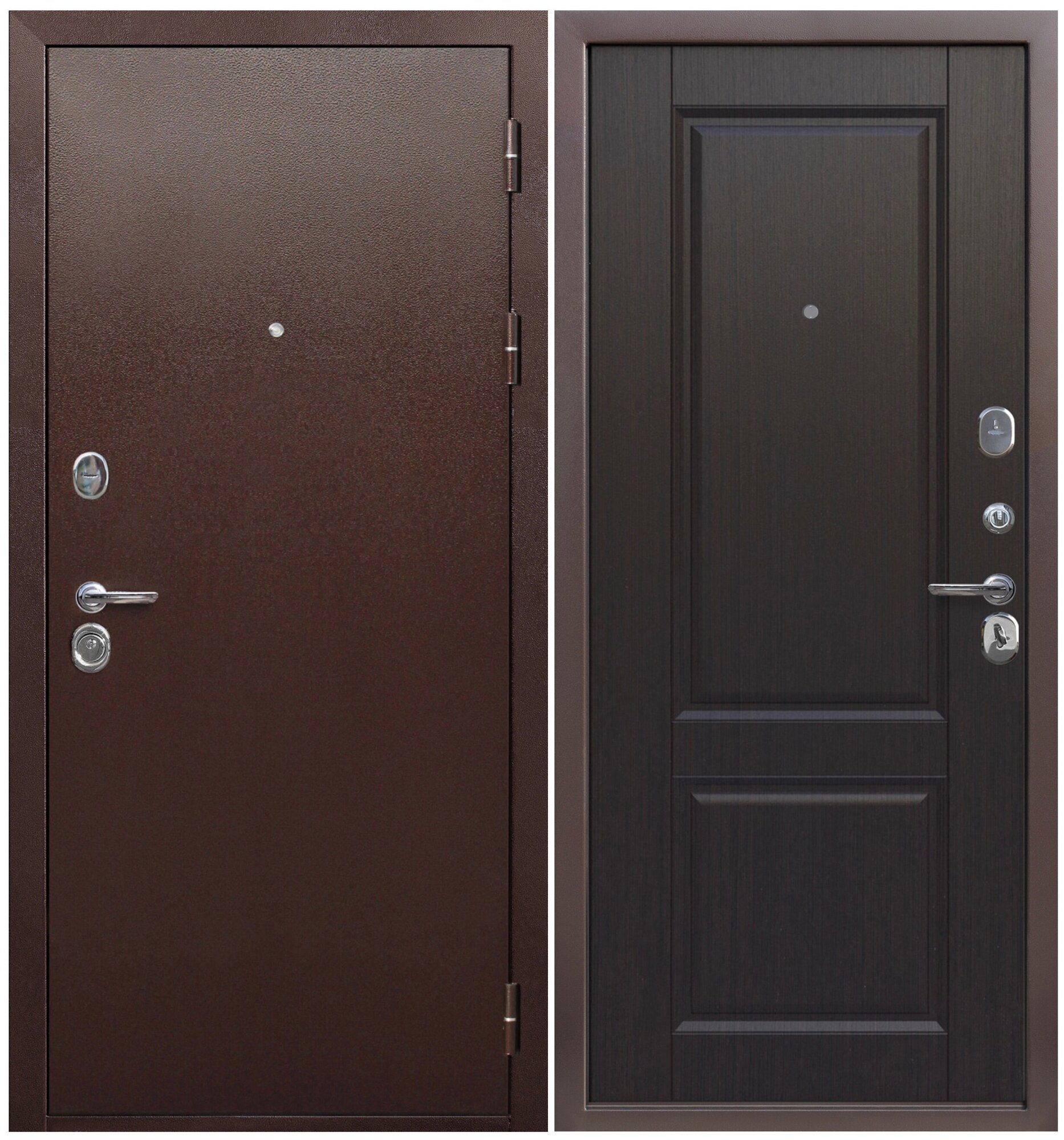 Входная дверь Ferroni 9 см Медный антик Темный кипарис 960*2050 левая - фотография № 1