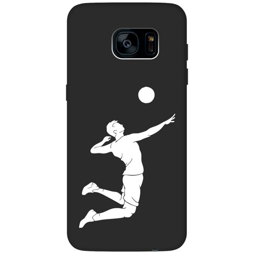 Матовый чехол Volleyball W для Samsung Galaxy S7 Edge / Самсунг С7 Эдж с 3D эффектом черный пластиковый чехол дева образ на samsung galaxy s7 edge самсунг галакси с 7 эдж
