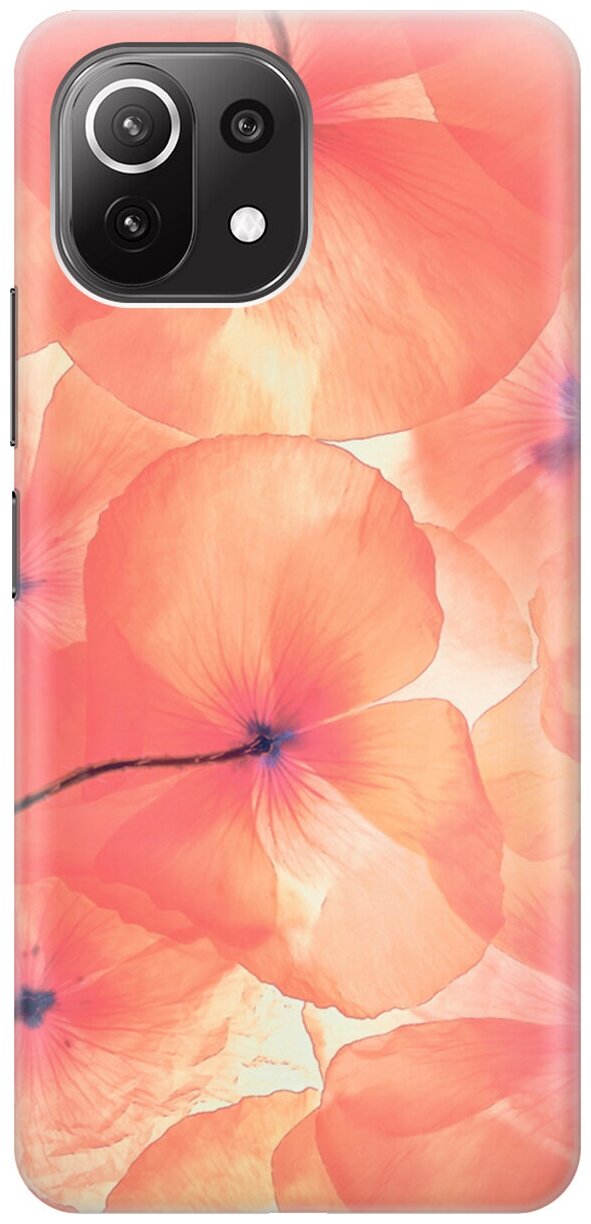 Силиконовый чехол на Xiaomi Mi 11 Lite, 11 Lite 5G, Сяоми Ми 11 Лайт, 11 Лайт 5г с принтом "Солнечные цветы"