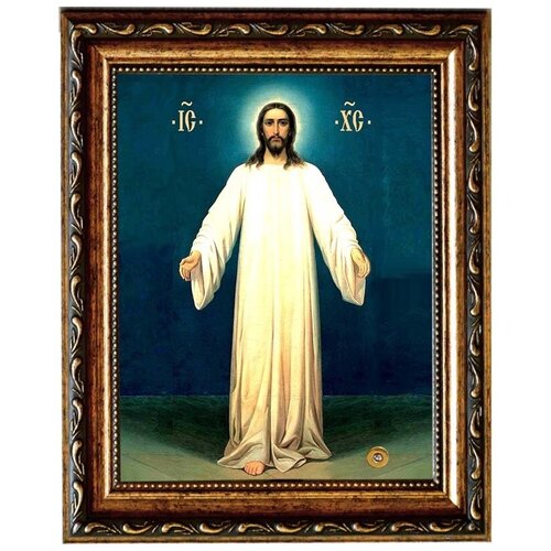 Иисус в белых одеждах (Спас в белом хитоне). Икона на холсте с мощевиком. козлов в ф черные ангелы в белых одеждах