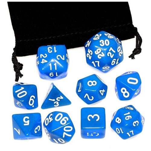 Набор из 10 кубиков Stuff-Pro для ролевых игр (синий)