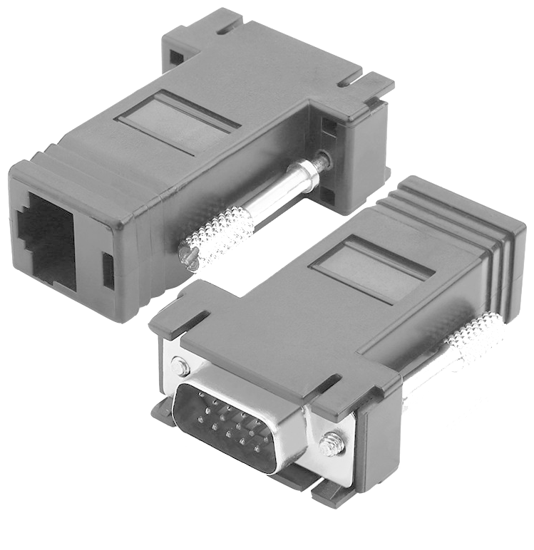 Удлинитель - переходник VGA по витой паре (Cat5/Cat6) 4PR SSDCAM RV-100 2шт.