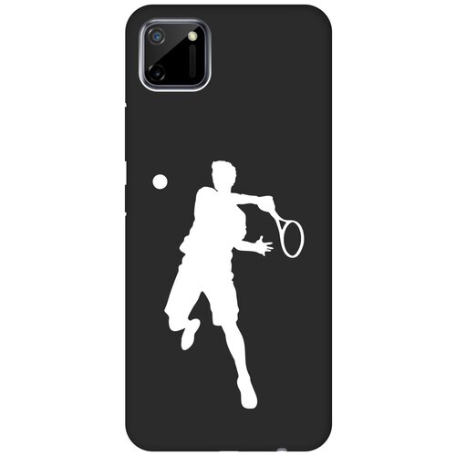 Матовый чехол Tennis W для realme C11 / Рилми С11 с 3D эффектом черный матовый чехол tennis w для realme 7 рилми 7 с 3d эффектом черный