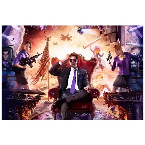 Картина по номерам на холсте Игра SAINTS ROW - 8969 Г 60x40