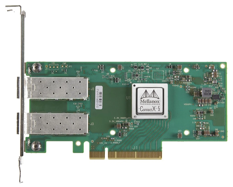 ConnectX®-5 EN network interface card, 25GbE dual-port SFP28, PCIe3.0 x8, tall bracket, ROHS R6