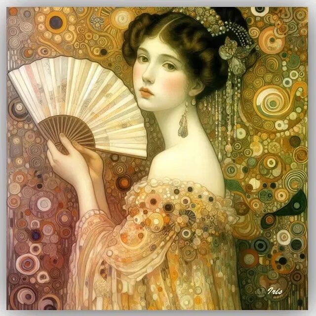 Алмазная картина Gustav Klimt Оранжевый Square 30X30cm, EMG8394