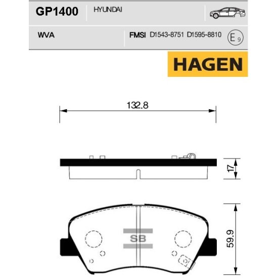 Колодки тормозные передние Sangsin Brake для Hyundai i30 / Elantra, 4 шт