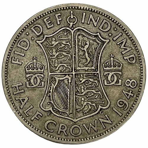 монета великобритания 1 2 кроны 1954 год король георг vi 6 2 Великобритания 1/2 кроны 1948 г. (Лот №3)