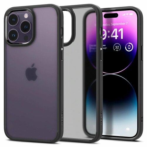 Чехол Spigen Ultra Hybrid (ACS04968) для iPhone 14 Pro (Frost Black) бесцветный, черный