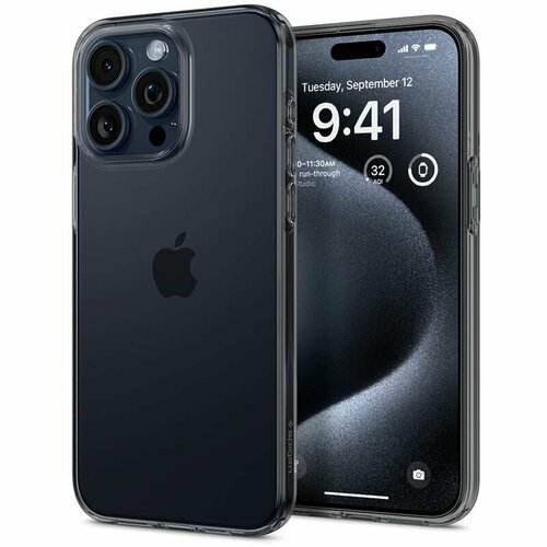 Чехол SPIGEN для iPhone 15 Pro - Crystal Flex - Затемненный/Прозрачный - ACS06469 чехол spigen для galaxy a72 crystal flex кристально прозрачный acs02327