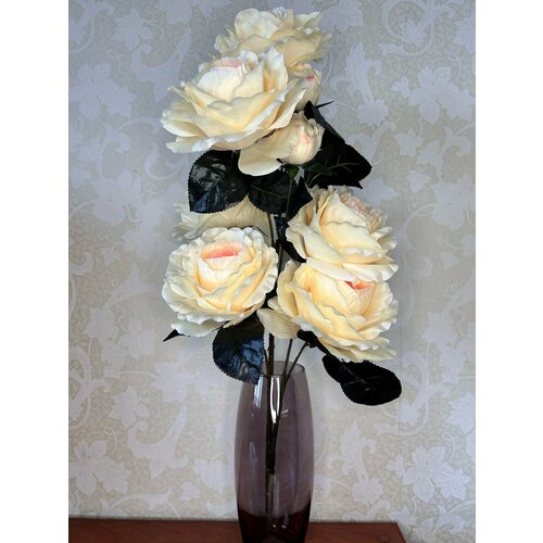 Розы Гиганты Персиково-белые искусственные цветы Декор для дома 830₽