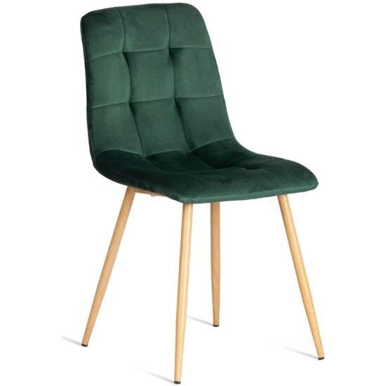 Стул Tetchair CHILLY (mod. 7094-1) / 1 шт. в упаковке вельвет/металл, 44,5х52,5х86 см, dark green (темно-зеленый) HLR57 / натуральный