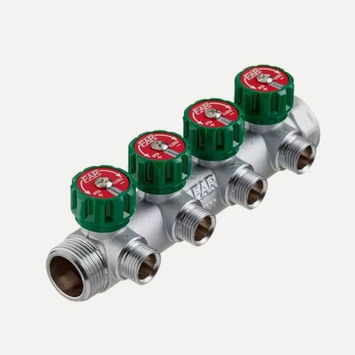 Изображение товара Регулирующий коллектор 3/4" (ВР-НР) с 4 отв. 1/2" НР (межосев. 45 мм)