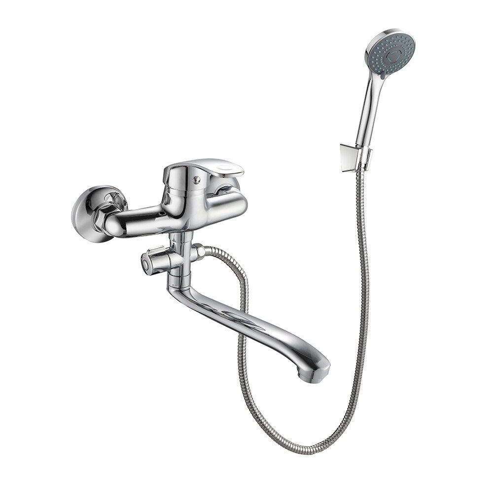 фото Смеситель для ванны Corsa Deco Wave хром однорычажный с длинным изливом с лейкой (1010684)