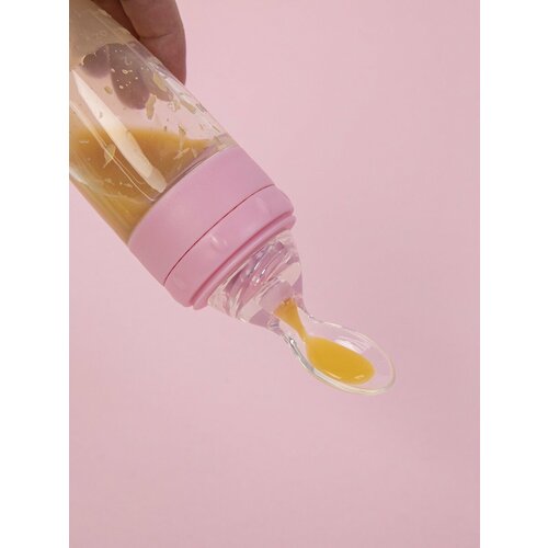 Детская силиконовая бутылочка ложка для кормления, 90мл