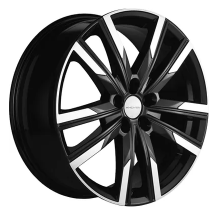фото Литые колесные диски KHOMEN 1905 (Chery Tiggo 8) 7.5x19 5x108 ET47 D60.1 Чёрный глянцевый с полированной лицевой частью (124912)