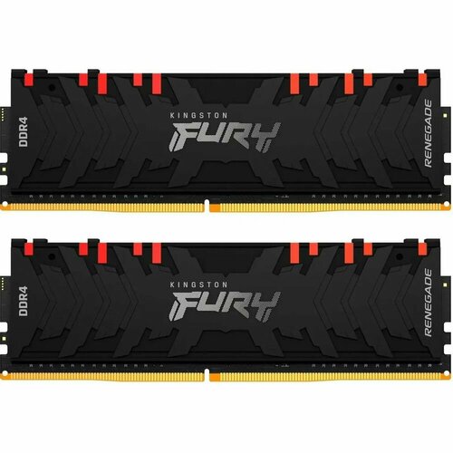 Модуль памяти 16GB Kingston DDR4 4600 DIMM FURY Renegade Black RGB XMP модуль памяти kingston 16gb ddr4 3733mhz dimm fury beast black rgb xmp kit 2x8gb cl19 1 35v