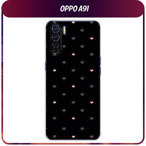 Силиконовый чехол на Oppo A91/Reno 3 / Оппо A91/Рено 3 Чехол с сердечками
