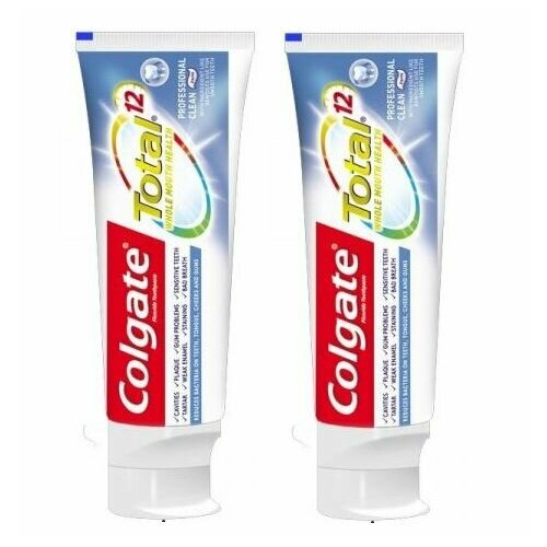 Colgate Зубная паста Total 12 Профессиональная чистка, 75 мл, 2 шт