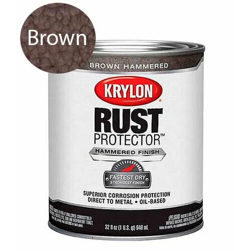 Антикоррозийная молотковая краска KRYLON Rust Protector Hammered, коричневая 0,946 л