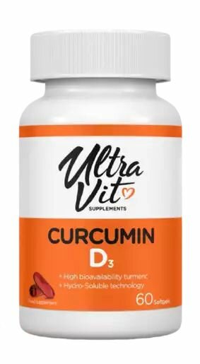 Куркумин D3 Curcumin, капсулы, 60 шт, Здоровье опорно-двигательного аппарата, биодоступность, антиоксидантная защита.