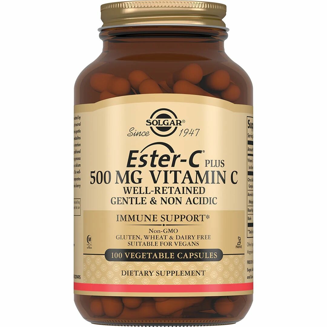 БАД Solgar Капсулы "Эстер-С плюс Витамин С 500 мг", 100 шт. Ester-C Plus 500 mg Vitamin C
