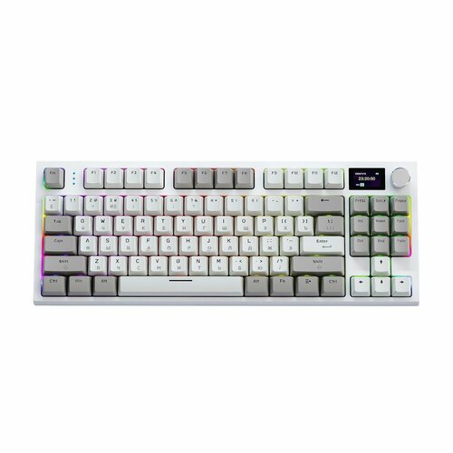 Механическая игровая клавиатура Attack Shark K86 Grey RGB RUS беспроводная 87 кнопок HotSwap Gasket 687700₽