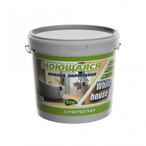Краска Моющаяся White House 1 5кг Белая 