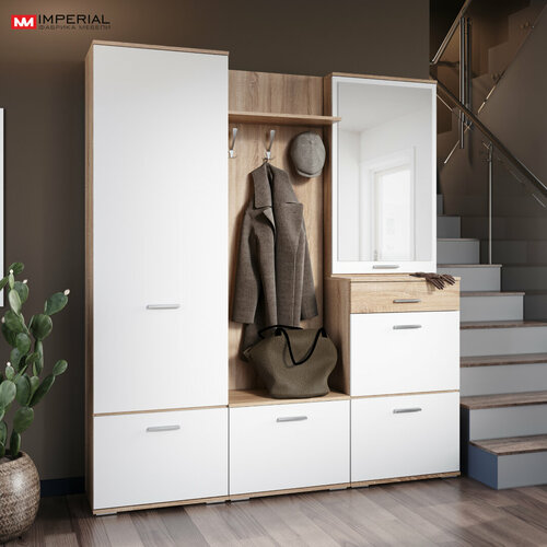 Прихожая Империал Виола сонома ЛДСП 180 см x 37 см х 205 см белая 32999₽