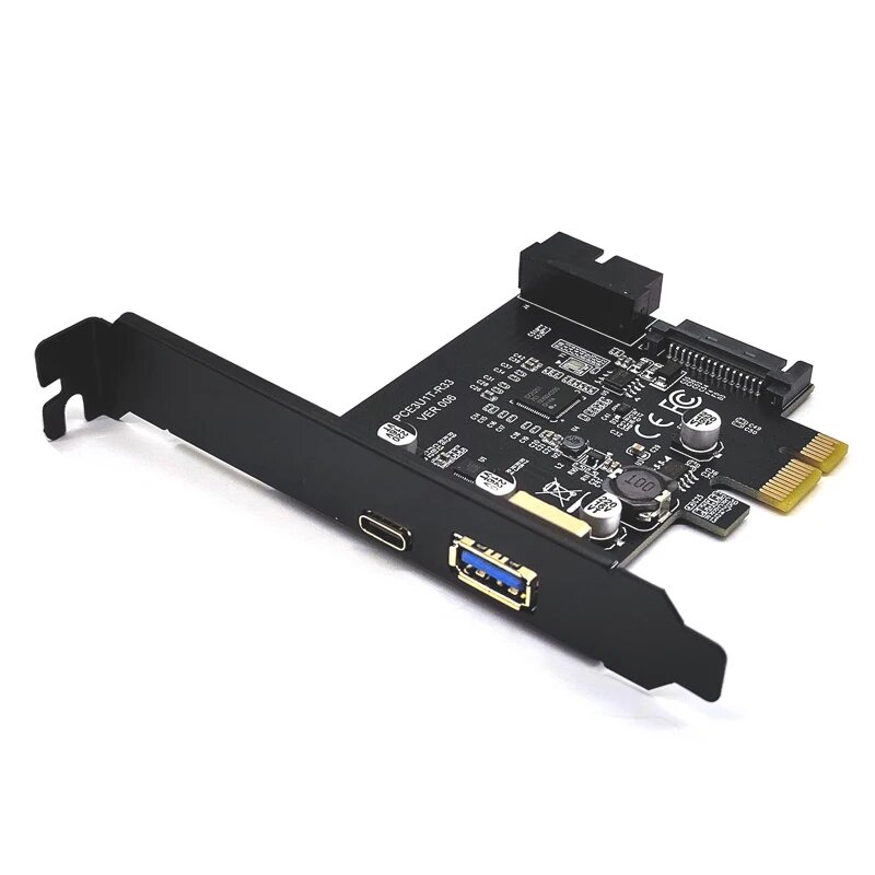 USB 3,1 PCI Express адаптер для карты USB3.1 Тип C 19pin передний USB 3.0 PCI-E контроллер PCIE X1 конвертер Расширения
