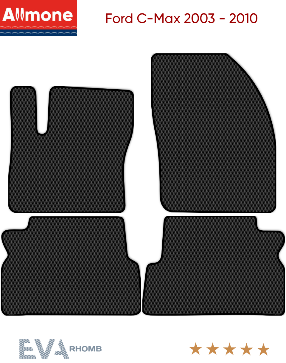 Коврики в салон ЭВА Allmone для Ford C-Max (Mk1) 2003 - 2010, черные, 4шт. / Форд Ц макс