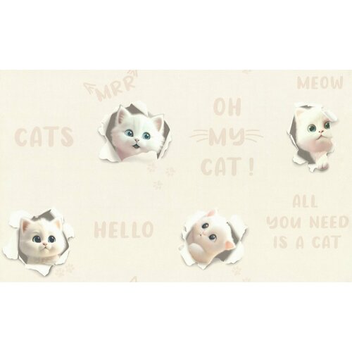фото Обои флизелиновые homecolor 3d cats hc72285-12 бежевые 1.06x10м палитра