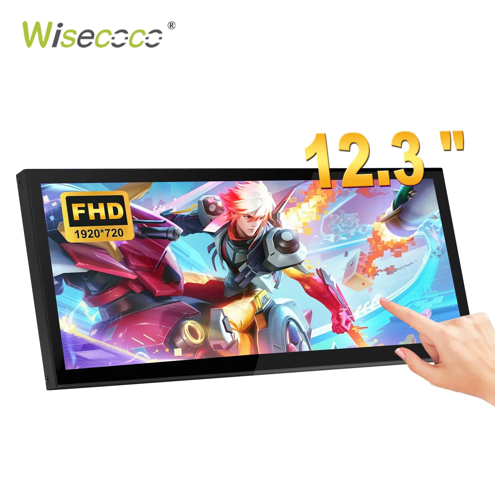 Wisecoco 12,3-дюймовый сенсорный ЖК-монитор 1920x720