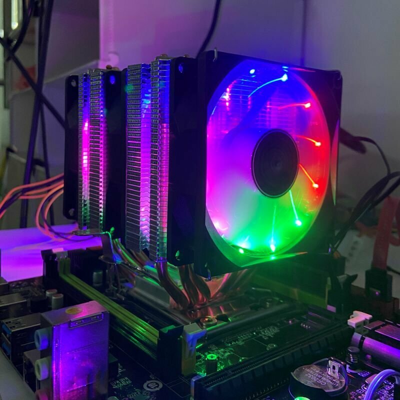 6 тепловых трубок RGB 4-контактный ШИМ-кулер для процессора, вентилятор радиатора, вентилятор охлаждения процессора для AM3/15x/2011/x99, кулер для процессора