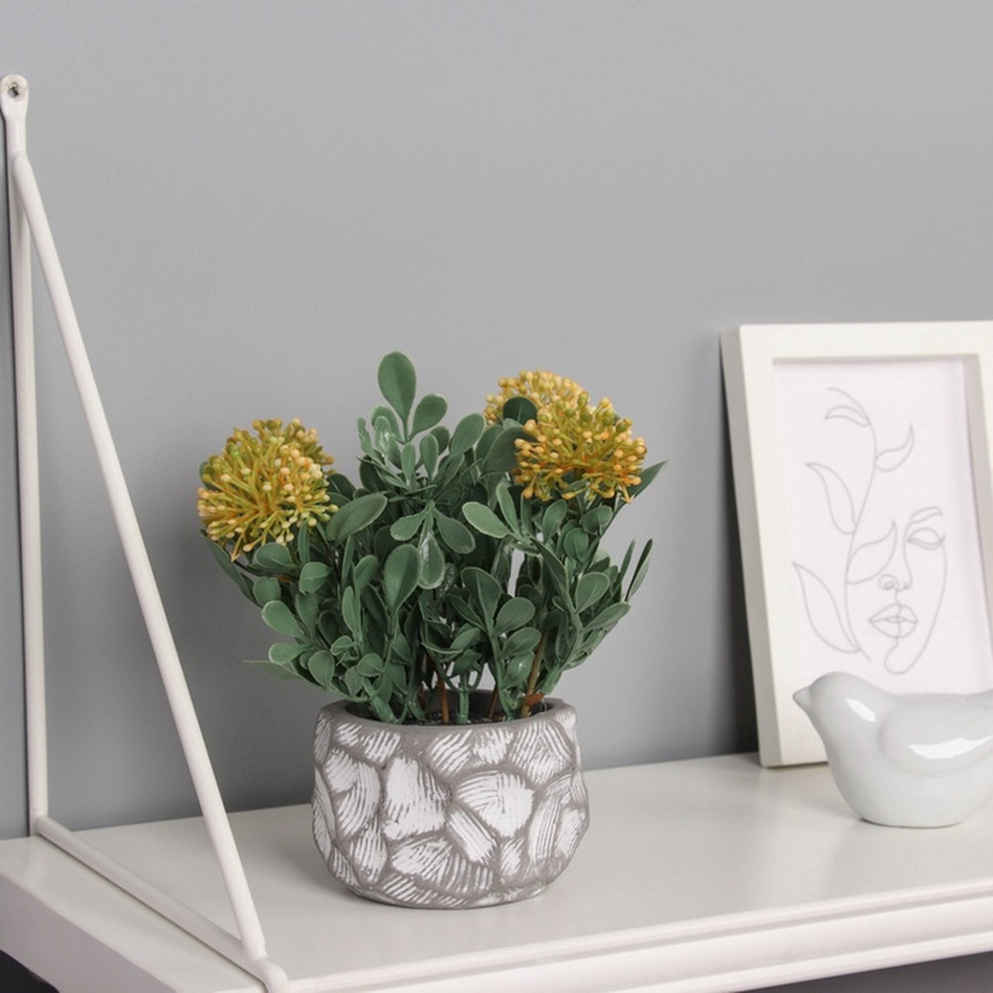 Бонсай Сима-ленд «Ваточник галант» в горшке пластик разноцветный 16х8 см