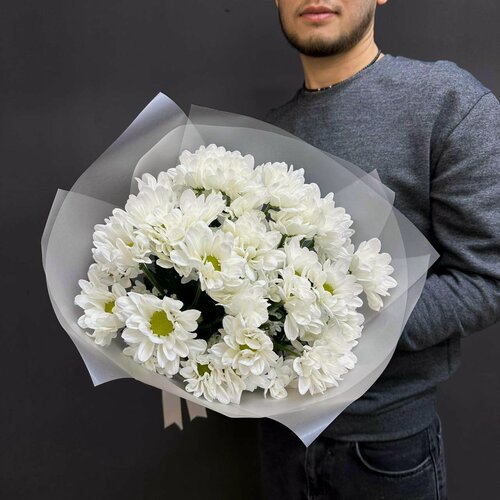 Изображение товара Пышный букетик комплимент из 5 кустовых хризантем 60 см WOW-Flowers
