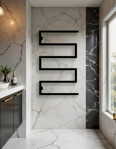 Изображение товара Полотенцесушитель водяной SNAKE-2 80х40 (см) Черный Прямое подключение