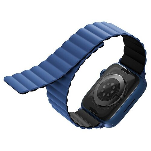 Uniq для Apple Watch All 45/44/42 mm ремешок Revix reversible Magnetic Blue/Black чехол uniq moduo interchangable case для apple watch 45 44 mm черный желтый black mustard 45mm mdblkmus