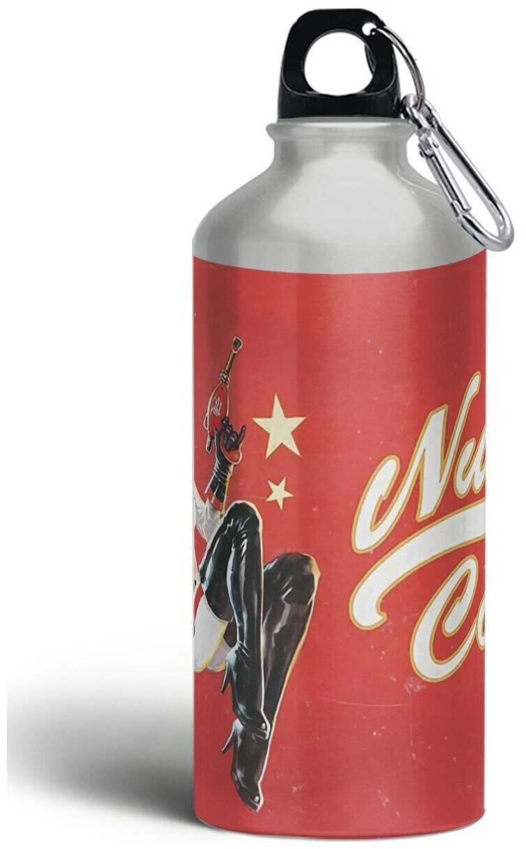 Бутылка спортивная,туристическая фляга, 500мл с карабином Fallout Нука-кола - 612