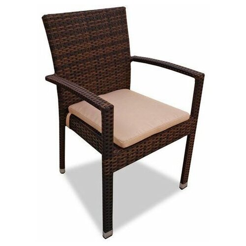 Плетеный стул, JOYGARDEN, модель MILANO темно-коричневый из искусственного ротанга