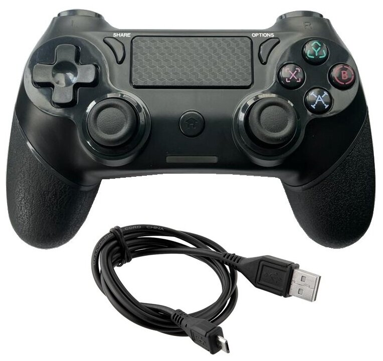 Геймпад/Джойстик/Контроллер беспроводной Bluetooth универсальный для PS4 и PS3 + зарядный кабель