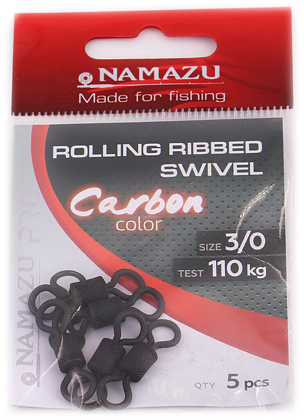 Вертлюг Namazu Pro ROLLING RIBBED SWIVEL латунь цв. Carbon р