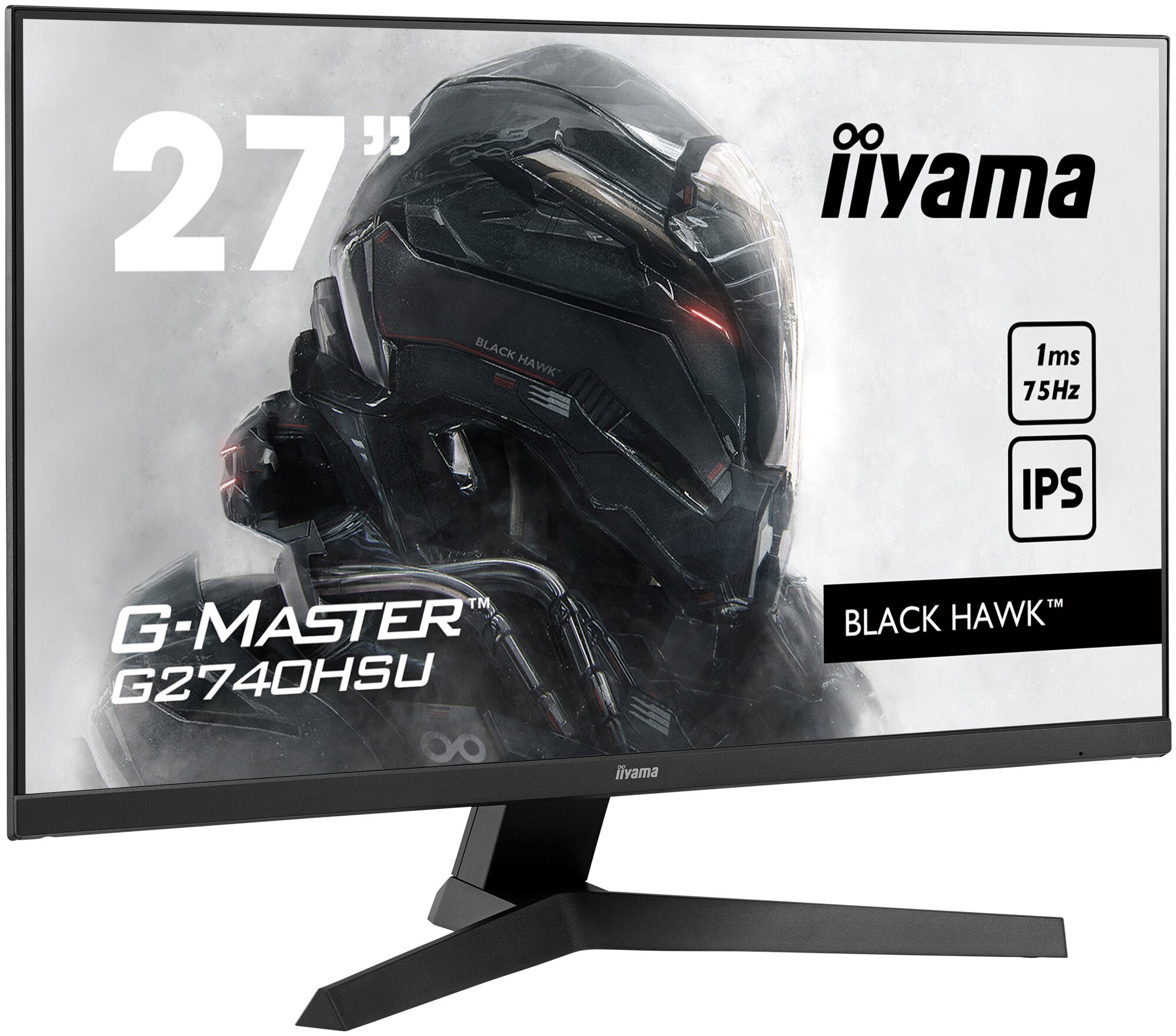 Монитор жидкокристаллический IIYAMA Монитор LCD 27'' 16:9 1920х1080(FHD) IPS, nonGLARE, 250cd/m2, H178°/V178°, 1000:1, 80M:1, 16,7 миллионов цветов, 1ms, HDMI, DP, USB-Hub, Tilt, Speakers, Audio out, 3Y, Black